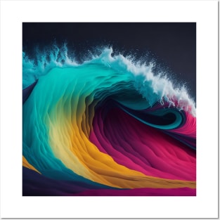 Beautiful Color mix Wave Design. Posters and Art